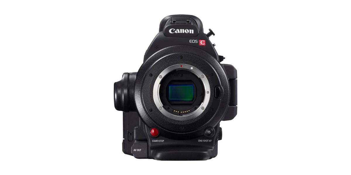 Canon EOS C100 II Camera Front Stock Photo